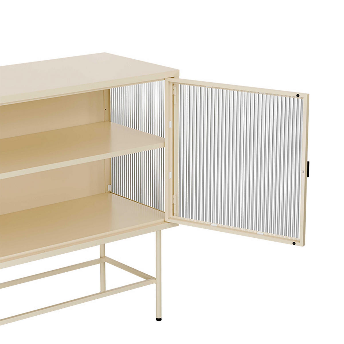 SIDEBOARD, Ekru - Weiß, Metall (43/90/110cm) - Oviala