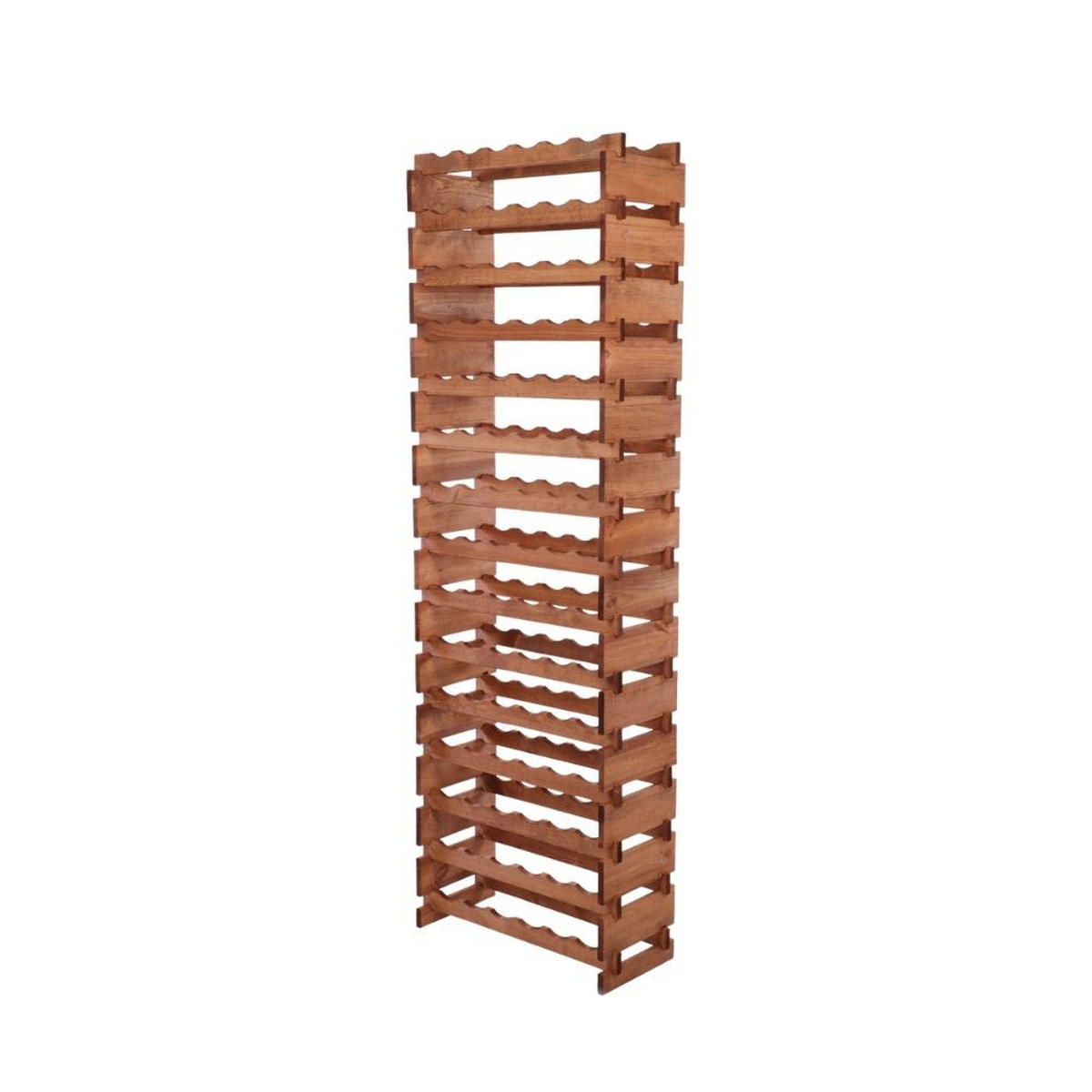 WEINREGAL VINOTECA FLEX PRO HxBxT 205x65x28cm 90 Flaschen auf 15 Ebenen Braun geölt - Braun, Holz (65/205/28cm) - PROREGAL