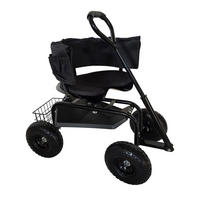 GARTENSITZ - Schwarz, Kunststoff/Metall (46/86/110cm) - Relaxdays