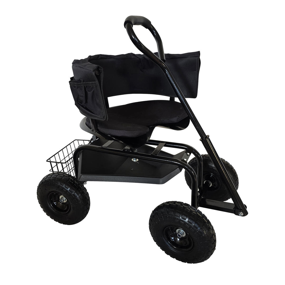 GARTENSITZ - Schwarz, Kunststoff/Metall (46/86/110cm) - Relaxdays