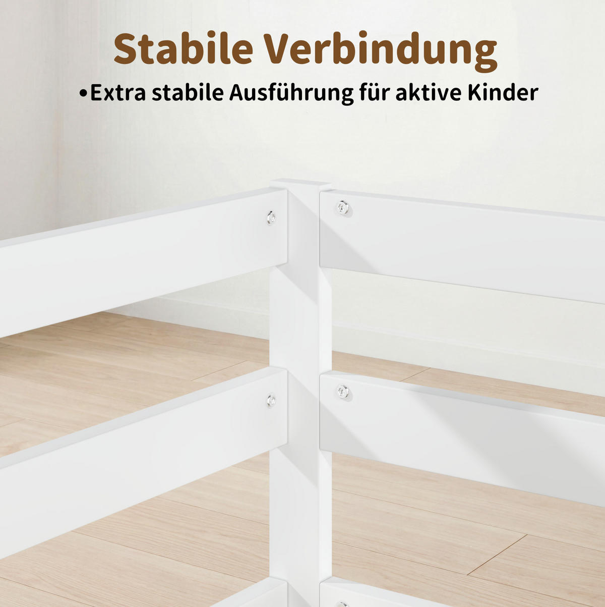 KINDERBETT 90/200 cm weiß aus Kiefer massiv mit Schutzgitter - Weiß, Holzwerkstoff (90/200cm) - OKWISH