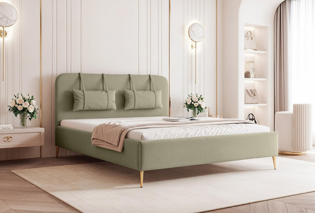 POLSTERBETT Rexal 200x200 cm, Olive - Olivgrün, Textil (200/200cm) - Fedve