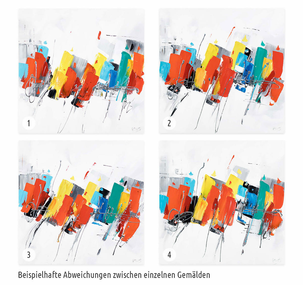 ÖLGEMÄLDE 80/80 cm - Multicolor/Weiß, Holz/Textil (1.6/80cm) - KUNSTLOFT