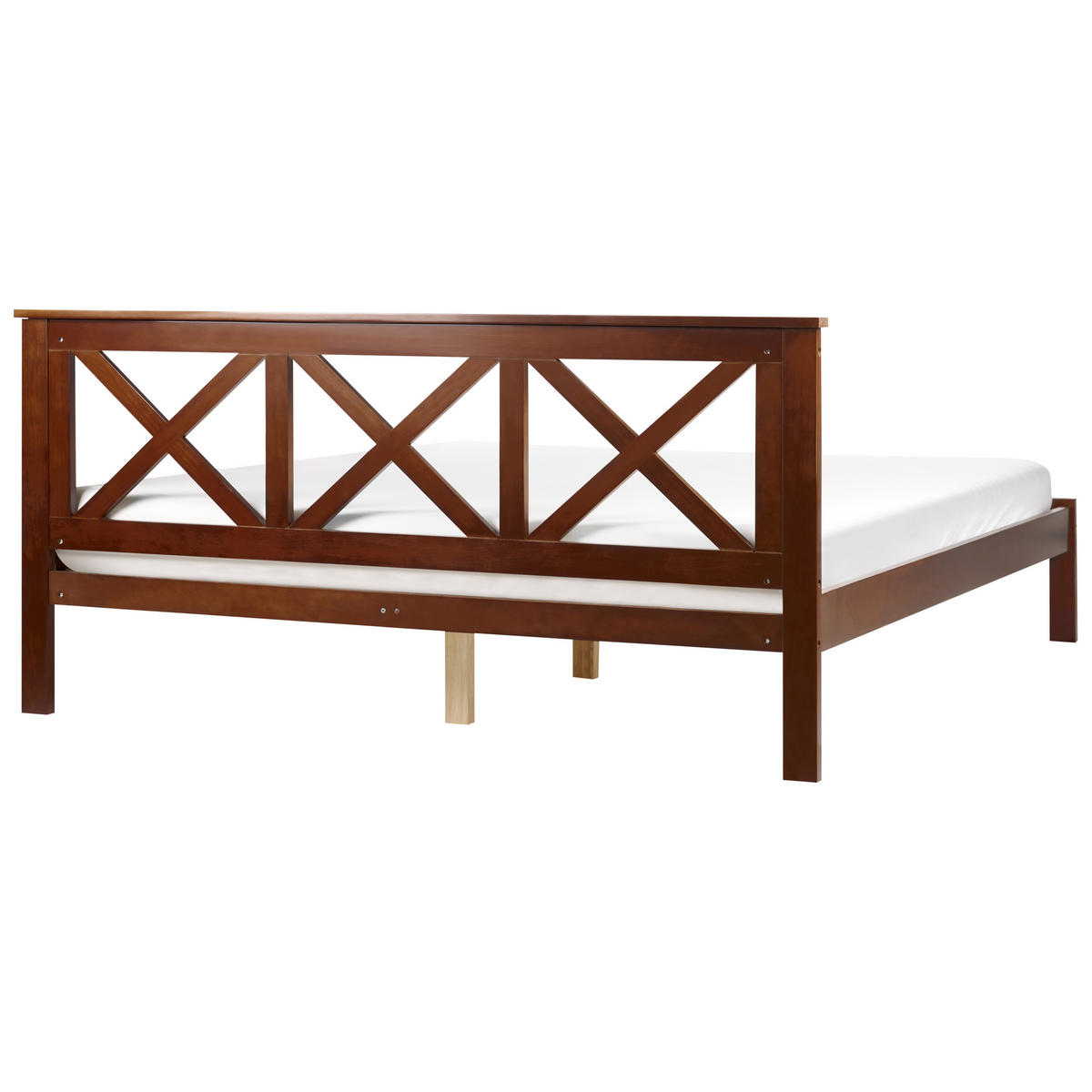 BETT mit Lattenrost 180x200 cm Dunkler Holzfarbton Tannay - Dunkelbraun, Holz (180/200cm) - Beliani