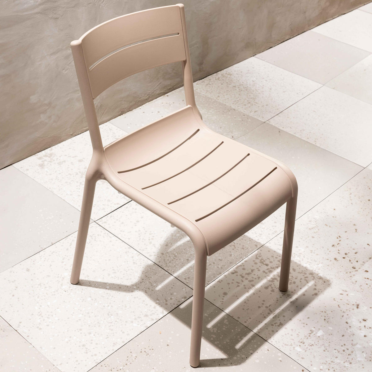 GARTENSTUHL, Elfenbeinfarbe - Beige, Kunststoff (50/82/54cm) - Oviala