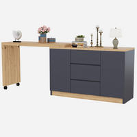 SCHREIBTISCH 120/50/76,5 cm drehbar & klappbar mit 3 Schubladen - Grau, Holzwerkstoff (120/50/76.5cm) - BEAOK