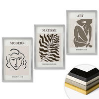 WANDBILDER 3er Set - 40x60 cm Silberner Rahmen - Stilvolle Grafiken, Linien, Zeichen - Silberfarben, Kunststoff (40/60cm) - ArtPrintCave