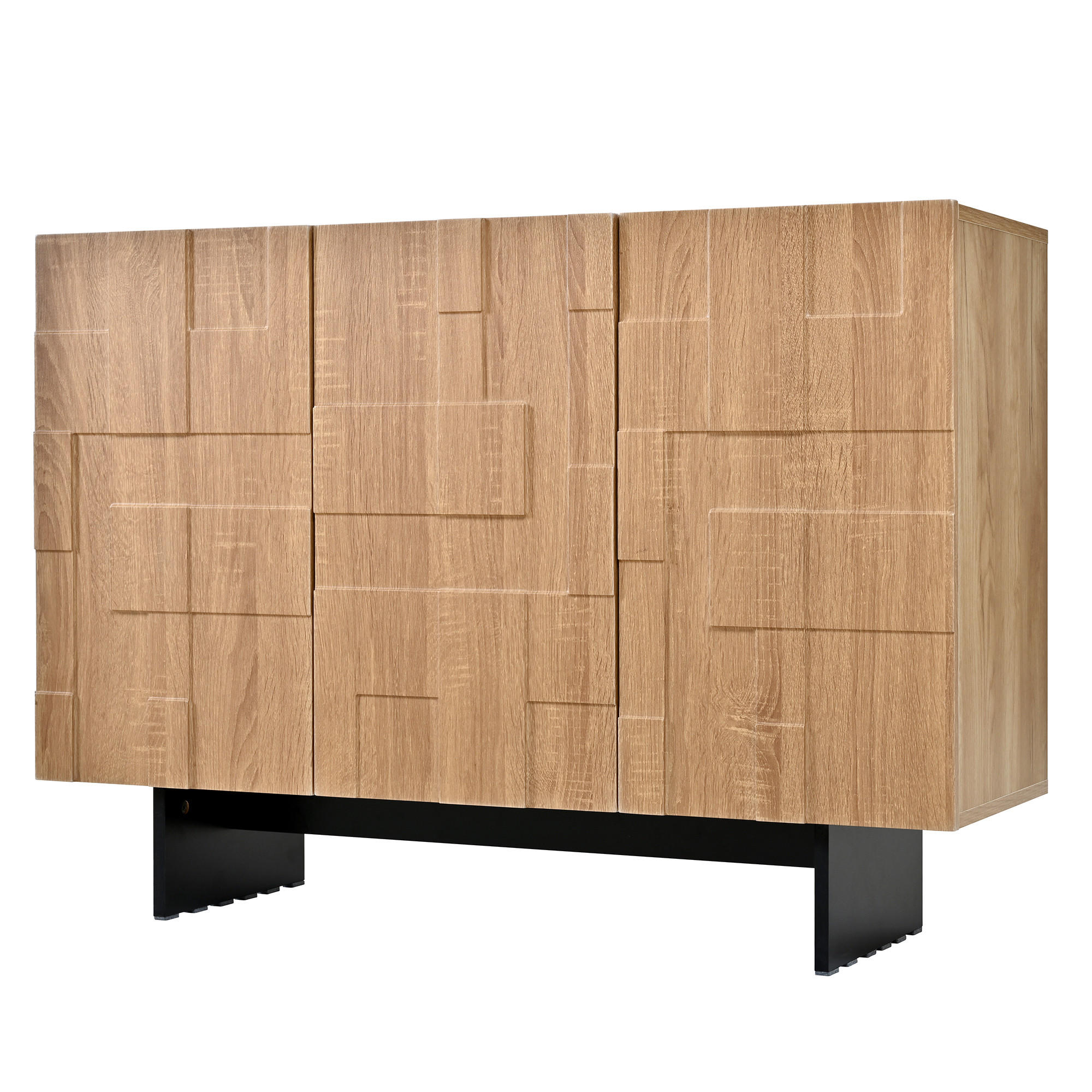 SIDEBOARD Naturholzoptik Schwarz 105/33,5/76 cm - Naturfarben, Naturmaterialien (105/76/33.5cm) - PANGIVO