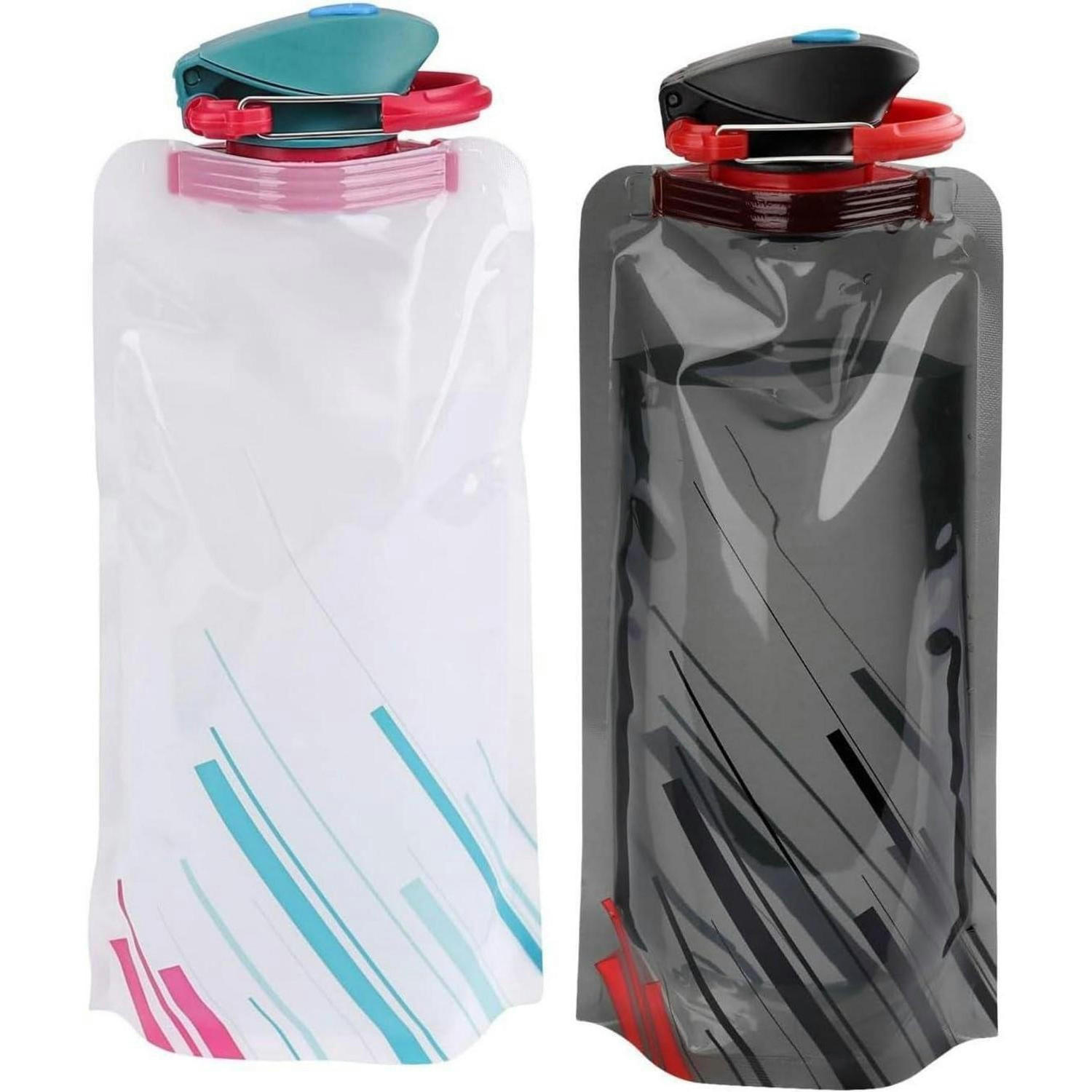 TRINKFLASCHE 2-teiliges Set Schwarz+Weiß - Multicolor, Kunststoff (13/13cm)