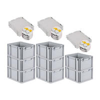 EUROBOX 8x Nextgen Economy Mit Scharnierdeckel Grau/Gelb Griffe Geschlossen 20 Liter - Gelb, Kunststoff (30/22/40cm) - PROREGAL