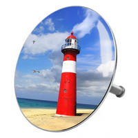 BADEWANNENSTÖPSEL Leuchtturm - Blau, Metall (8/10/10cm) - Sanilo