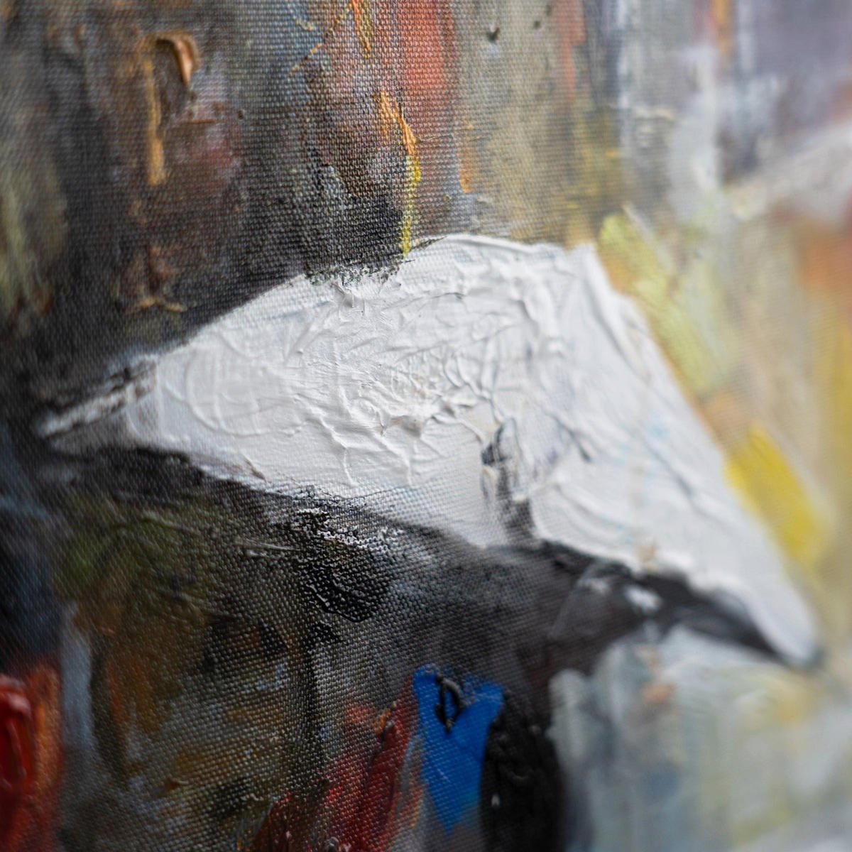 GEMÄLDE Städtische Atmosphäre Schattenfugenrahmen Blau 120x80 cm - Blau, Holz (120/80cm) - YS-art gallery