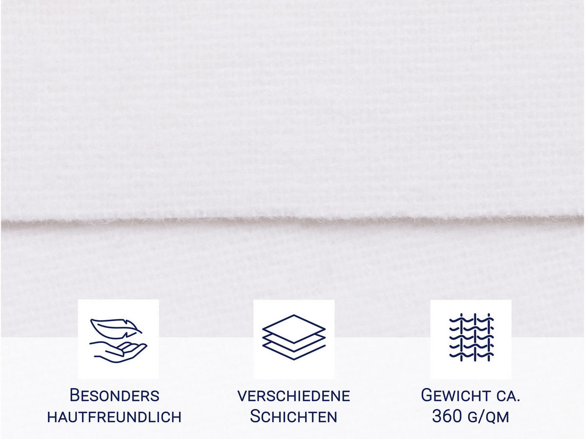 MATRATZENAUFLAGE, 60x120 cm, 100% Baumwolle, Weiß - Weiß, Textil (60/120cm) - Zollner