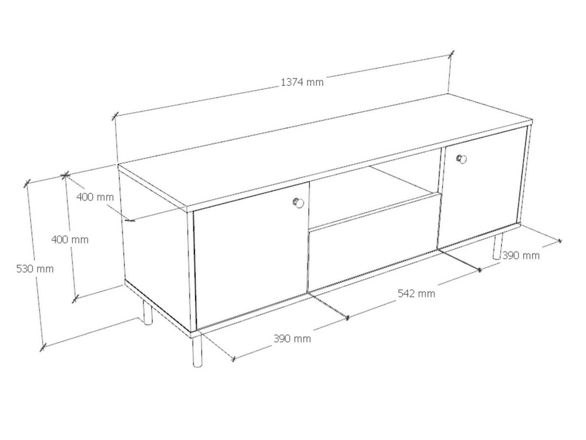 LOWBOARD Venus - Weiß, Holzwerkstoff (138/53/40cm) - RAUMHIRSCH FURNITURE