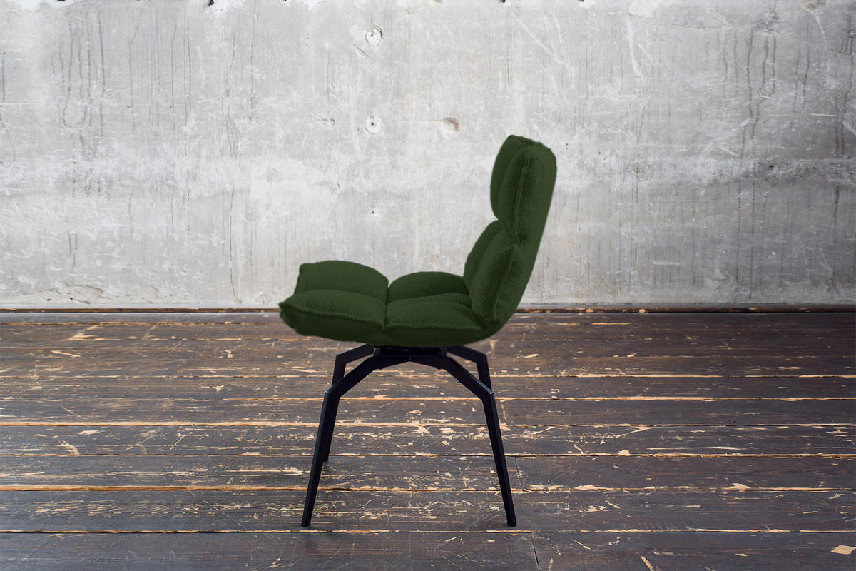 ESSZIMMERSTUHL BARO Grün Webstoff - Schwarz/Grün, Kunststoff/Textil (54/86/65cm) - KAWOLA