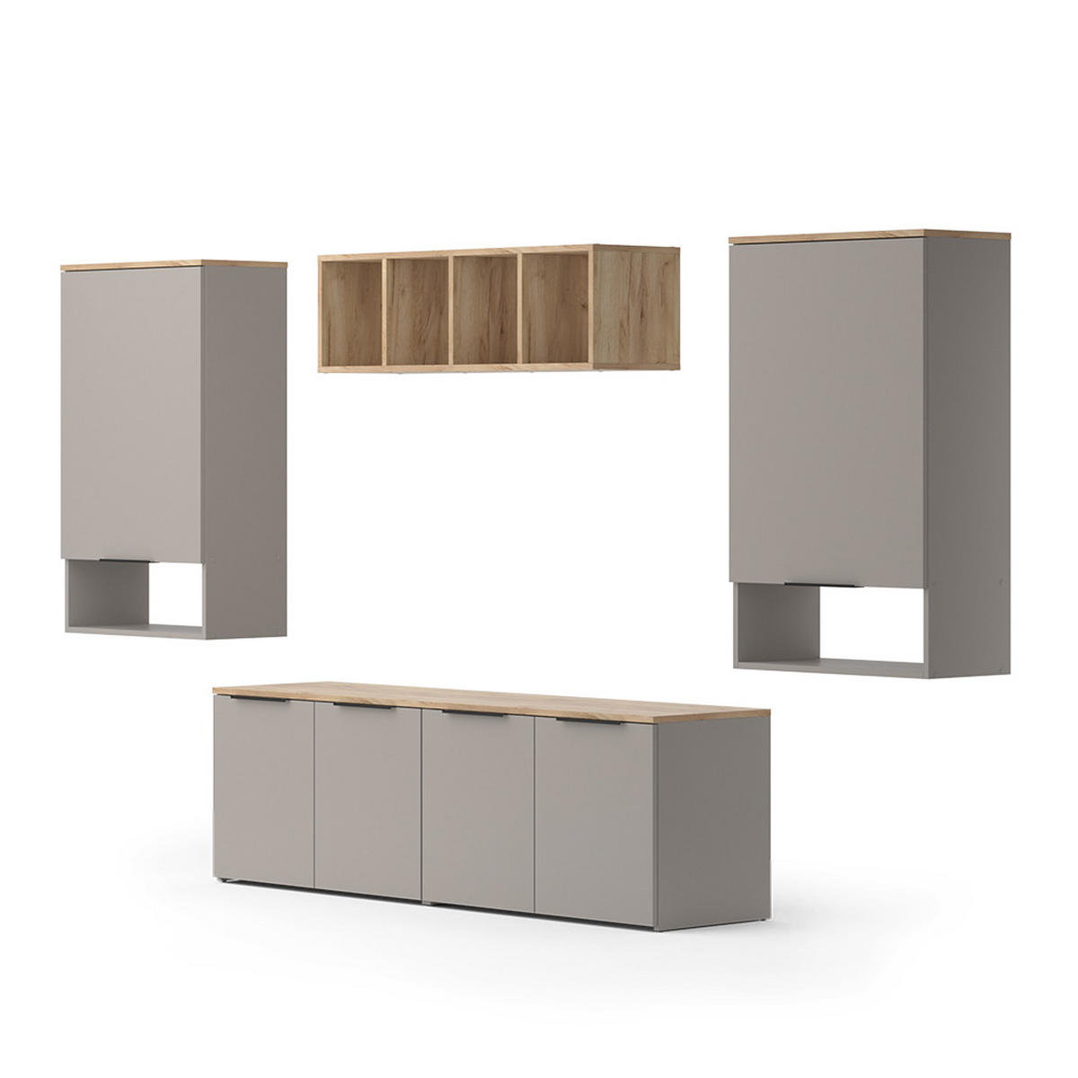 Greige/Sonoma Eiche, Holzwerkstoff (80/50/40cm) - Vicco