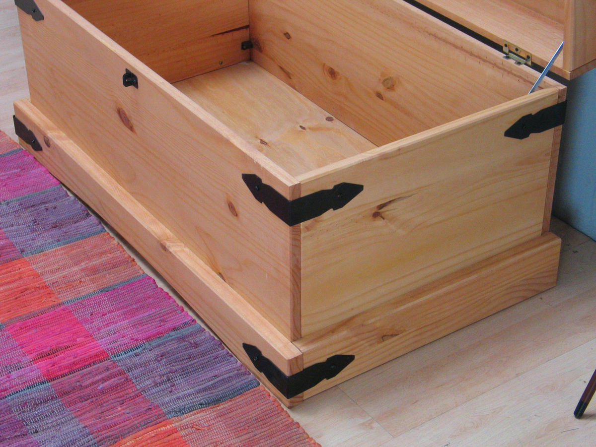 TRUHE Holz - Naturfarben, Holz (92/46/52cm) - ebuy24