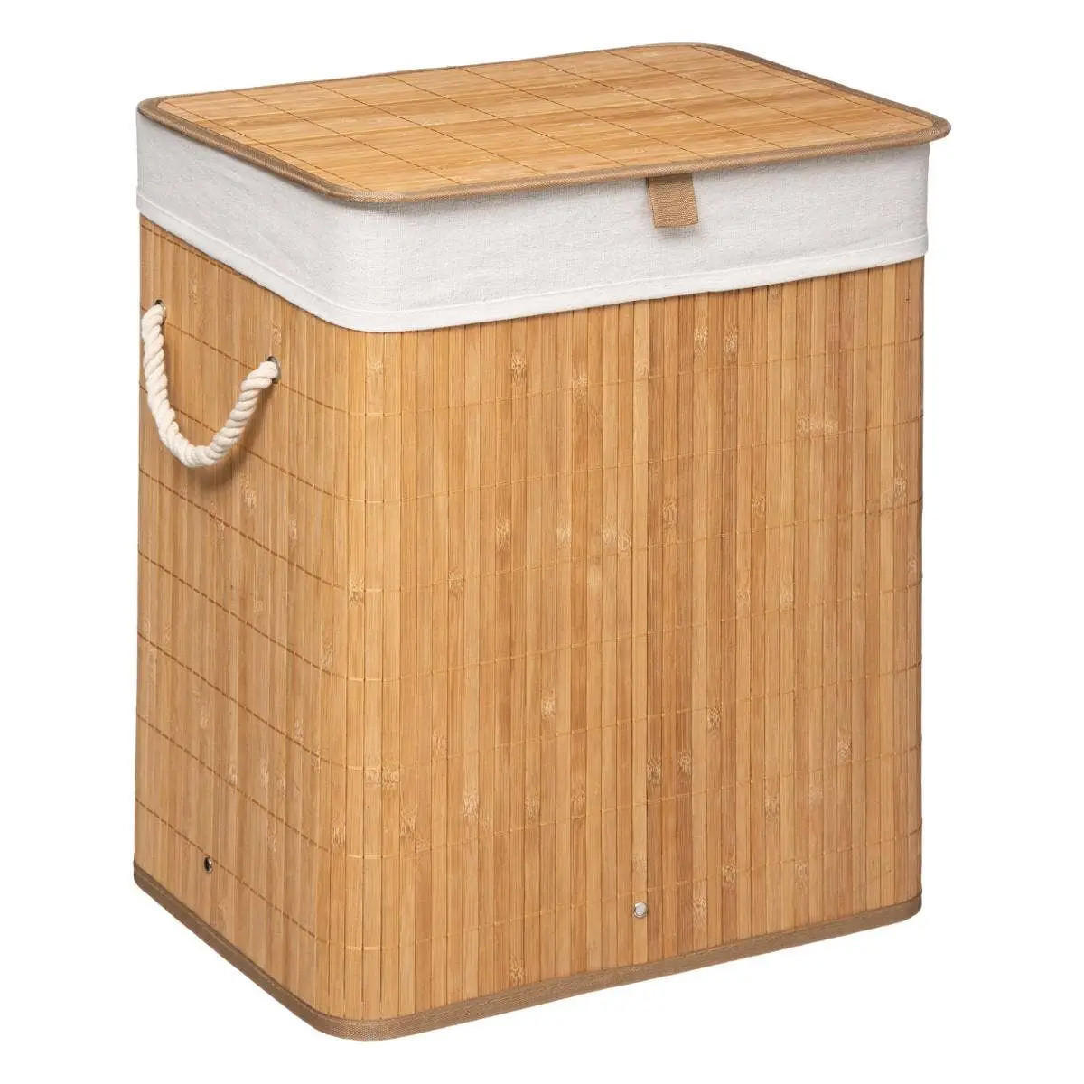 WÄSCHEKORB 2 Kammern 60 l 41,5/30/50 cm - Braun, Naturmaterialien (41.5/30/50cm) - 5five Simply Smart