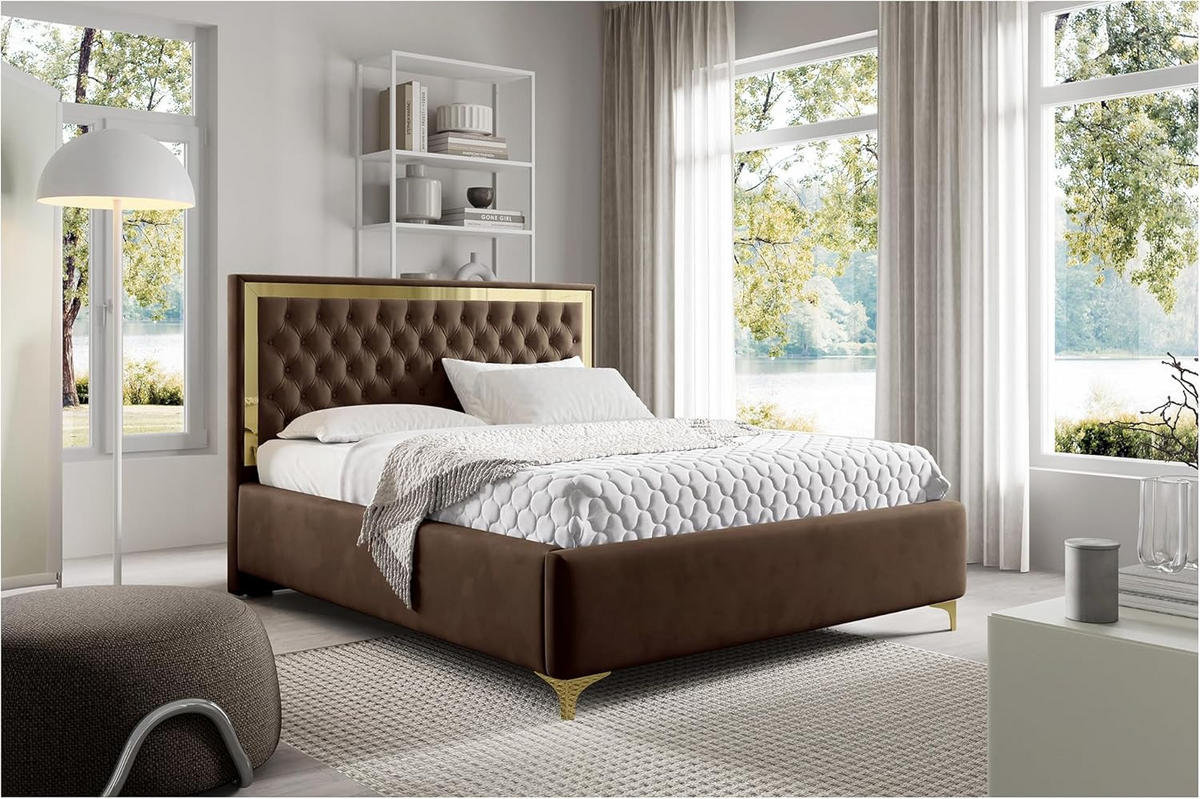 POLSTERBETT ARONA - Braun, Textil (120/200cm) - Meblini