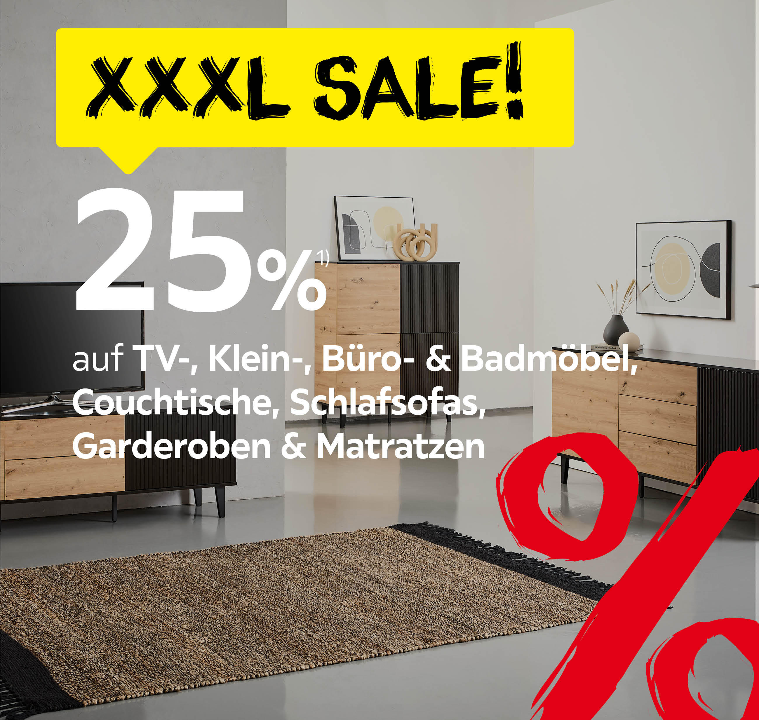 25% auf TV- Klein- Büromöbel