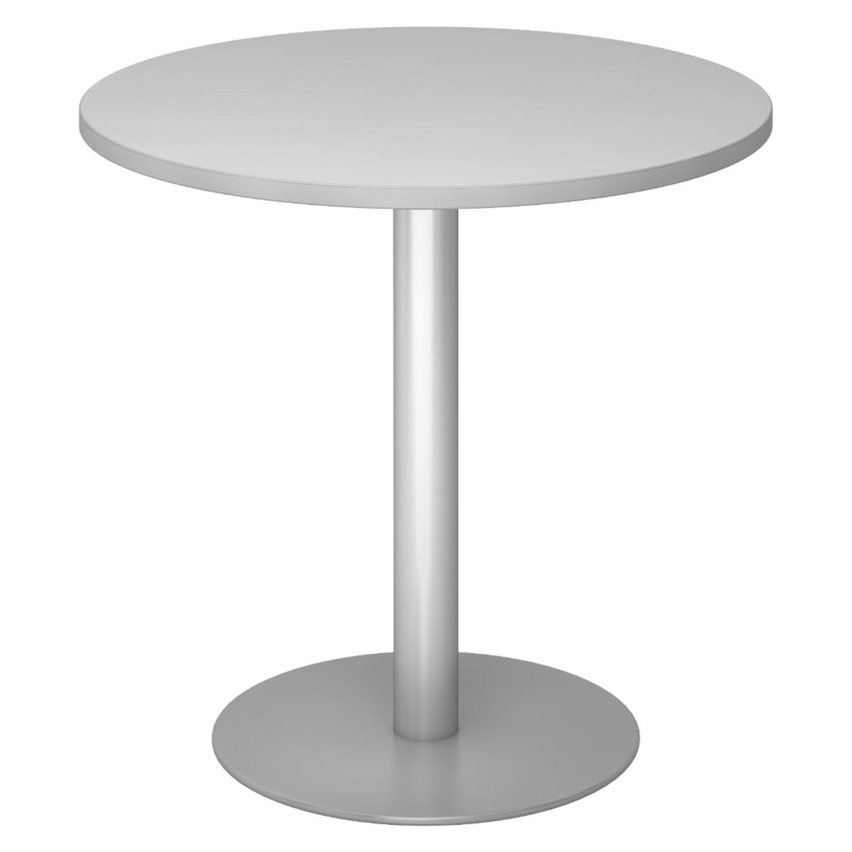 PAUSENTISCH klein STF 80/80/74,5 cm in Grau/Silberfarben - Silberfarben/Grau, Holzwerkstoff (80/80/74.5cm) - bümö