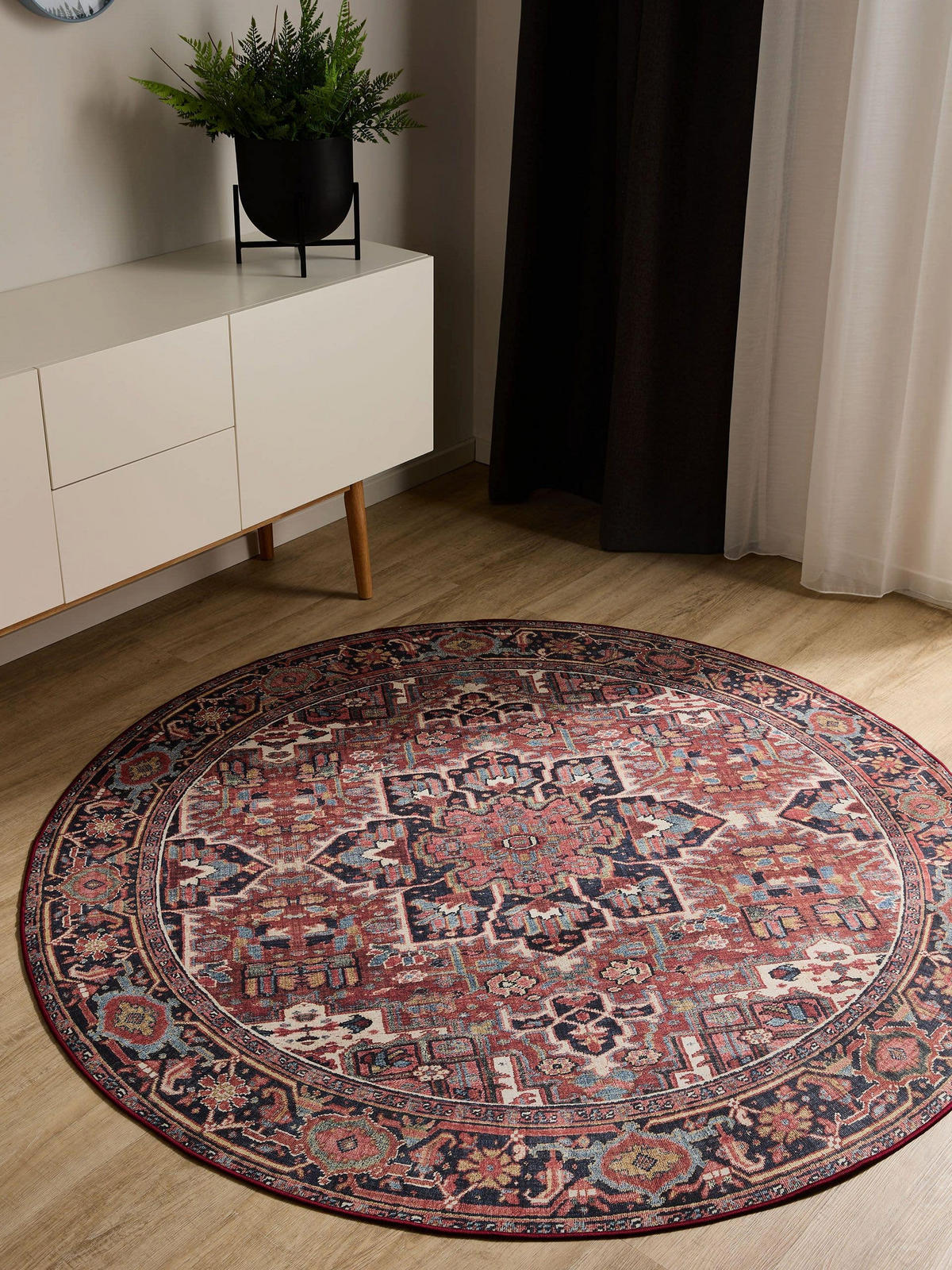 VINTAGE-TEPPICH George waschbar ø 160 cm rund - Multicolor, Kunststoff (160/160cm) - benuta
