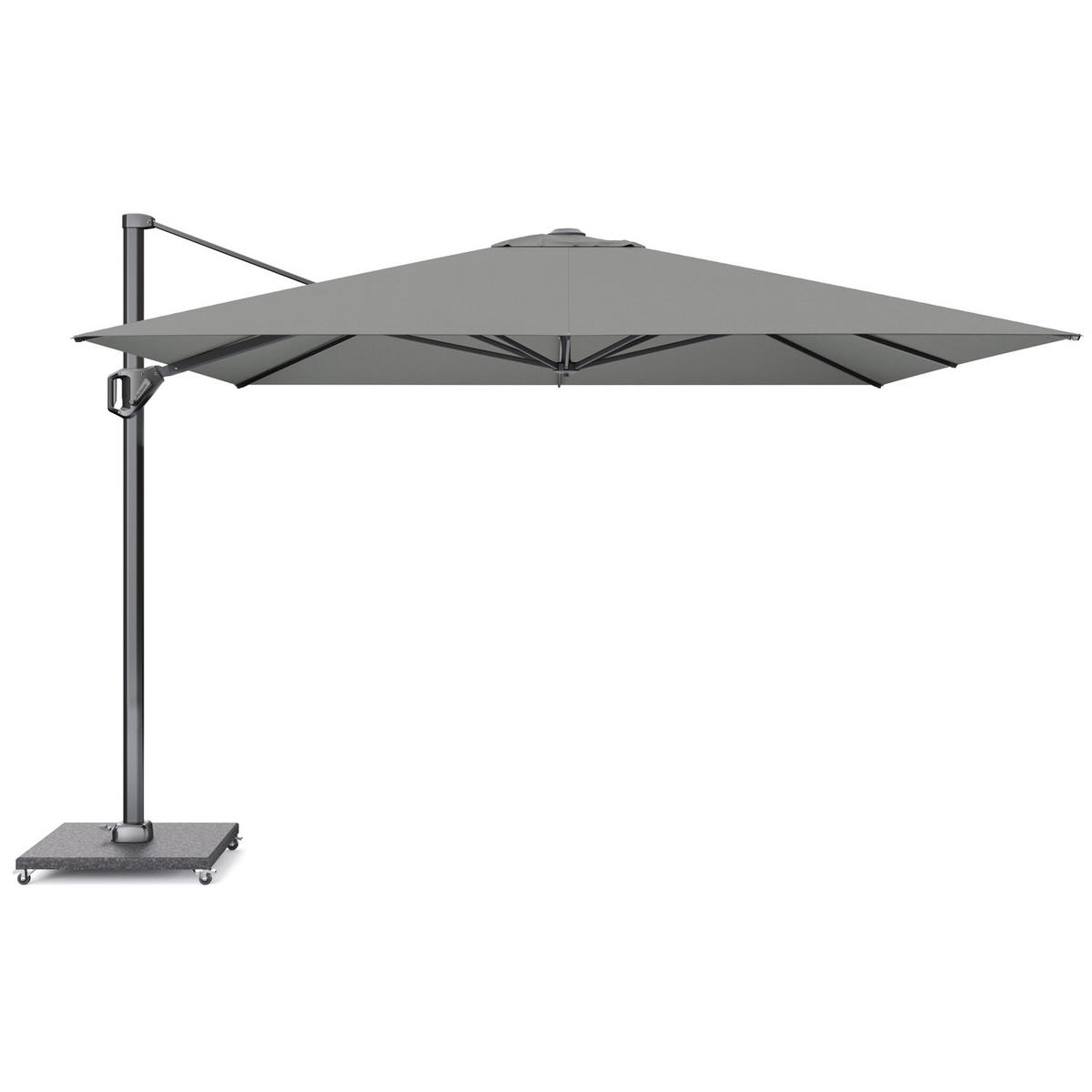 AMPELSCHIRM quadratisch 3.5 x 3.5 m Challenger T¹ Premium 360° kippbar grau/anthrazit - Grau, Metall (350/350cm) - Platinum