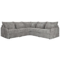 ECKSOFA VERSO L Hellgrau Cord - Hellgrau/Schwarz, Kunststoff/Textil (270/270cm) - MKS
