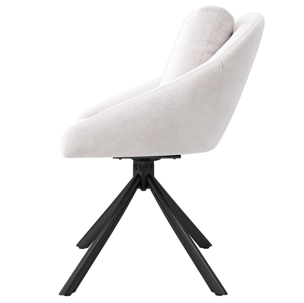 DREHSTUHL ergonomisch Samt Beige 2er-Set - Beige, Metall (54/79/65cm) - Meubliv