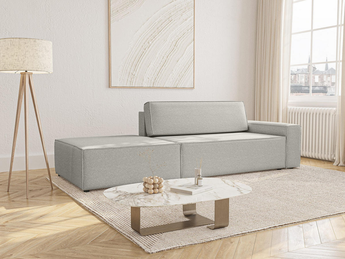 SCHLAFSOFA Lummo Si mit Schlaffunktion, Grau - Grau, Textil (263/70/100cm) - Fedve