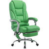 CHEFSESSEL Lederlook grün - Chromfarben/Grün, Textil/Metall (68/118/64cm) - CLP