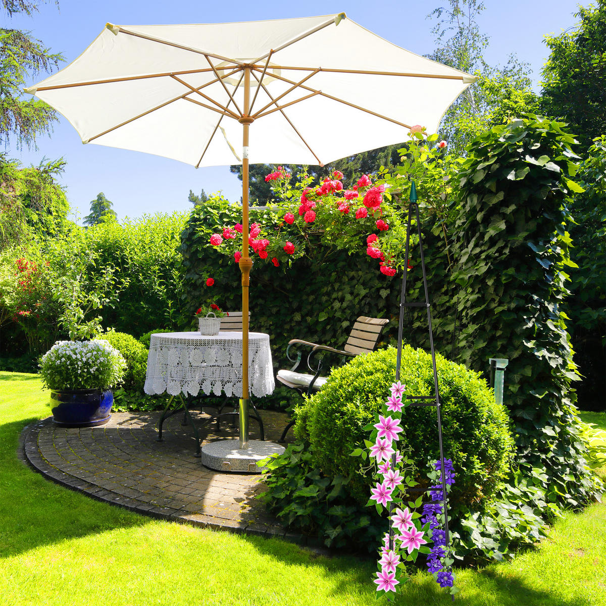 RANKHILFE - Schwarz, Metall (35/190/35cm) - Relaxdays