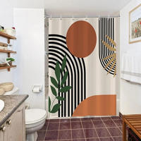 DUSCHVORHANG Schwarz 120 x 180 cm abstrakt modern minimalistisch schimmelresistent wasserdicht waschbar - Multicolor, Textil (120/180cm) - MCBOSON