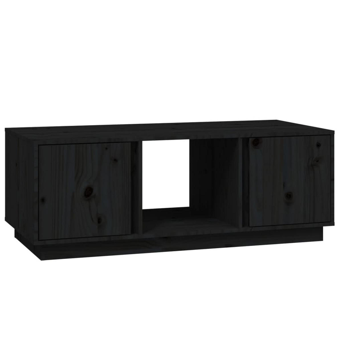 COUCHTISCH Schwarz 110x50x40 cm Massivholz Kiefer - Schwarz, Holz (50/110/40cm) - furnicato
