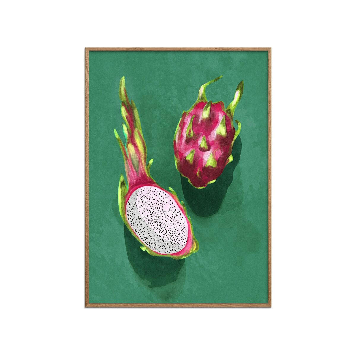 POSTER mit Rahmen Raissa Oltmanns - Dragonfruit - Eichefarben/Multicolor, Holz/Papier (70/100cm) - Poster&Frame