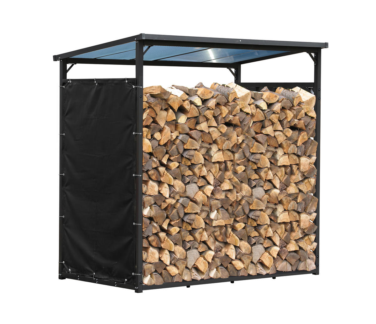 WETTERSCHUTZ für Kaminholzregal 70x185cm - Schwarz, Kunststoff (66/148/1cm) - QUICK STAR