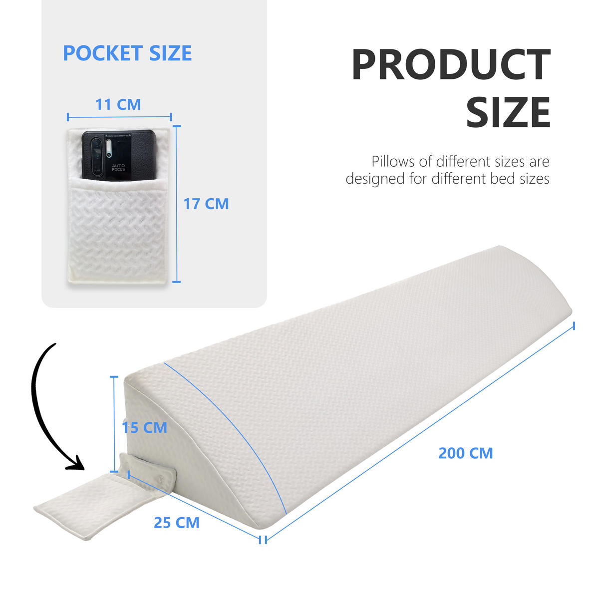 KEILKISSEN Kopfstütze - Weiß, Textil (25/200cm) - Vercart