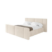 POLSTERBETT mit Bettkasten, Fußteil und Lattenrost, Bett mit Matratze H3/H4 - NILO-Z 200x200 Beige - Creme, Holzwerkstoff/Textil (200/200cm) - ALTDECOR