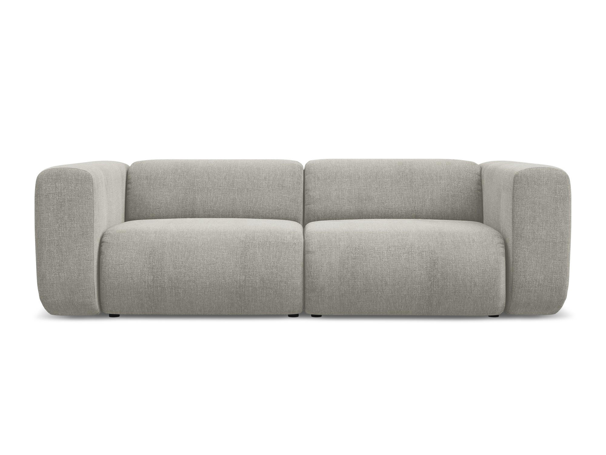 3-SITZER SOFA Chenille Stoff Beige - Beige/Schwarz, Kunststoff/Textil (228/70/89cm) - Makamii