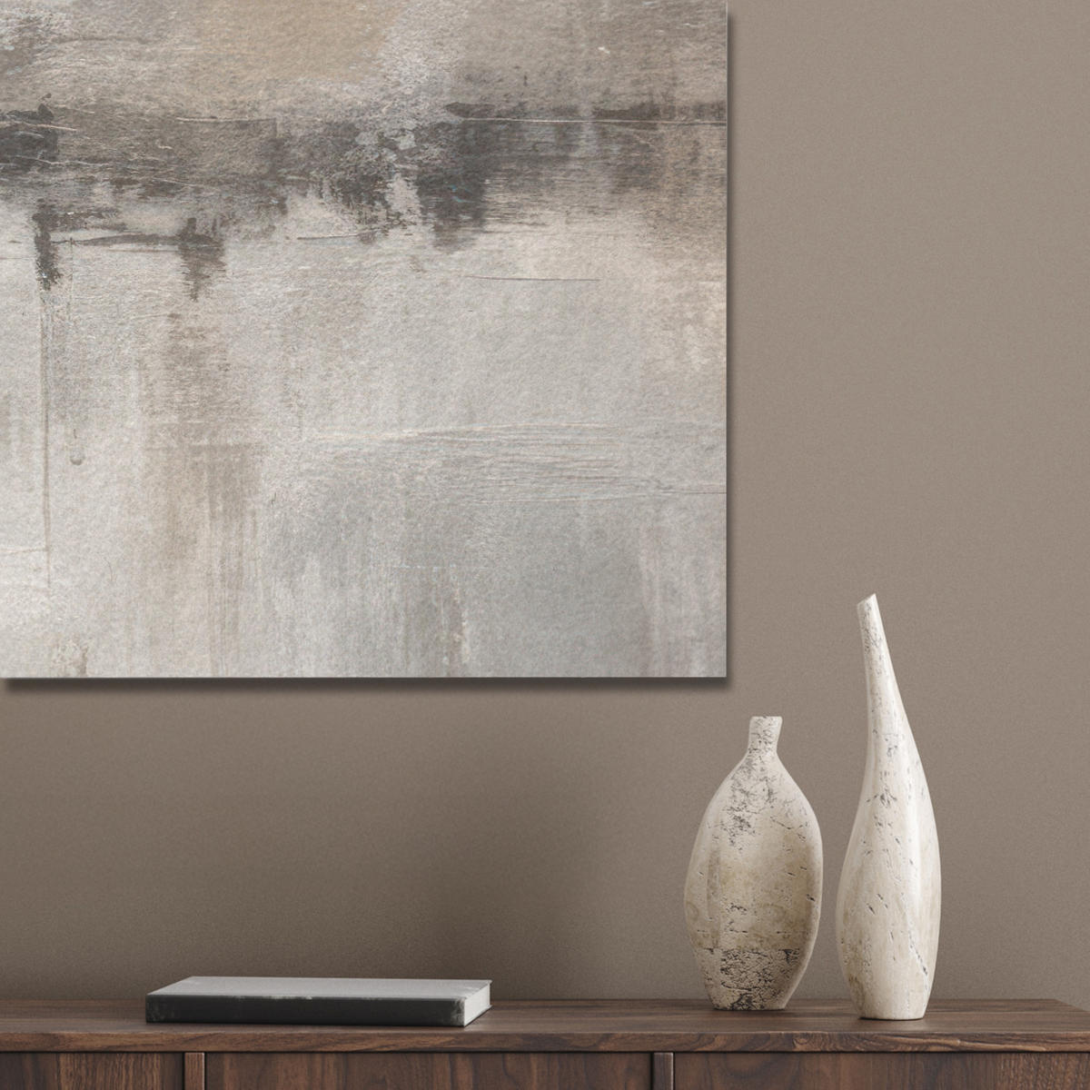 AKUSTIKBILD Moderne Kunst - Abstrakt - Beige Akustikpaneele 90x60 cm - Beige, Kunststoff (90/60/0.9cm) - MuchoWow