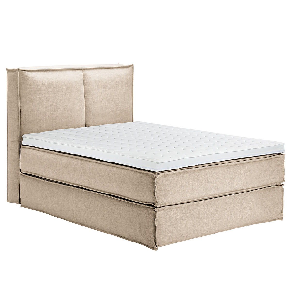 BOXSPRINGBETT mit Kopfteil - Premium - Beige, Textil (140/220cm) - home24