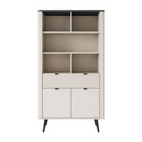 REGAL AUTUMN 2D1S mit Schublade, Kaschmir / Grauer Stein - Beige/Grau, Holzwerkstoff (90/163/40cm) - Lookway