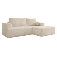 ECKSOFA Mivo, Seite: Rechts - Sandfarben/Schwarz, Holz/Kunststoff (266/163cm) - MIRJAN24