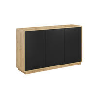SIDEBOARD Raven Mattschwarz und Holz - Schwarz, Holzwerkstoff (160/75/40cm) - Petits-meubles