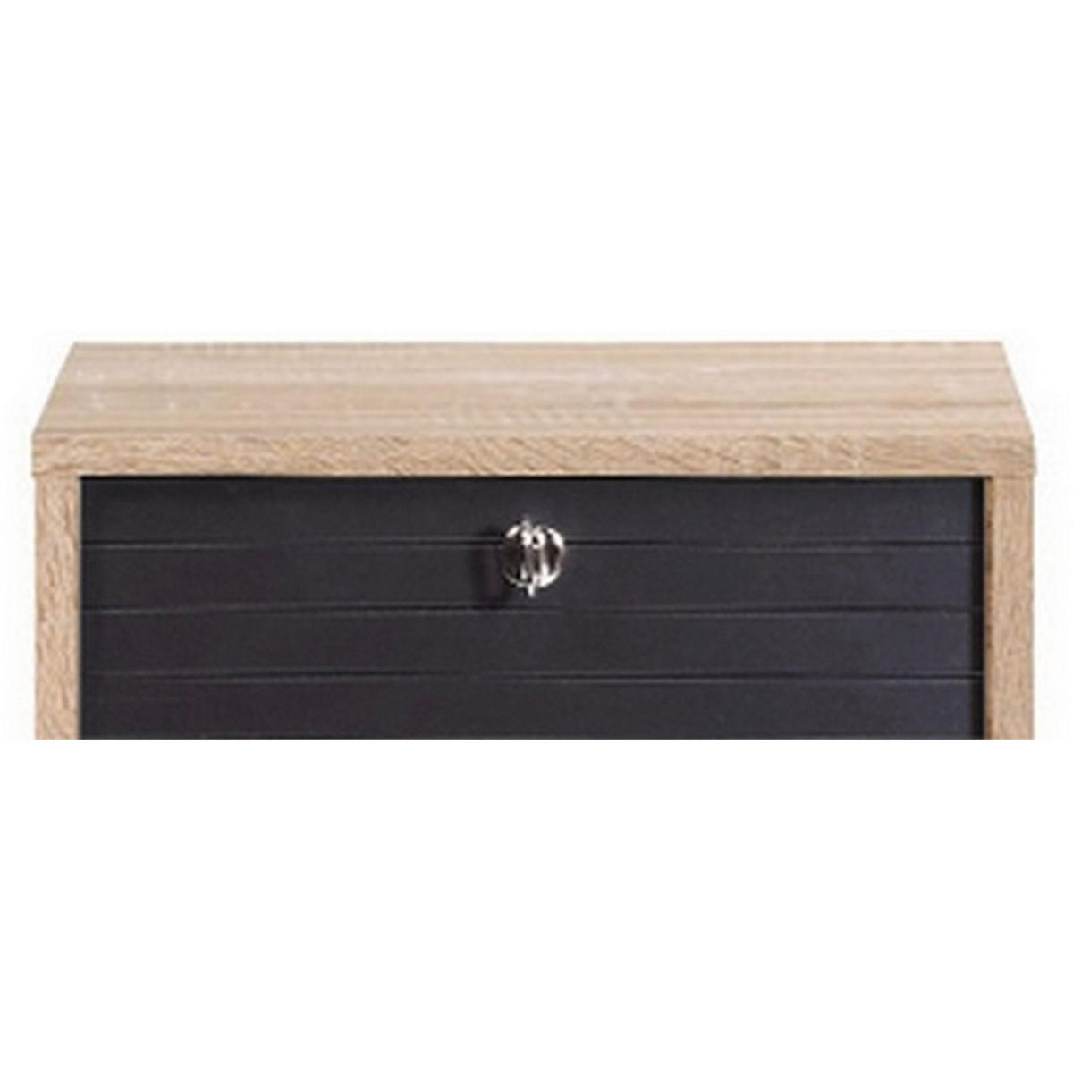 AKTENSCHRANK mit Rolladentür 38,5/35/104cm - Eichefarben/Schwarz, Holzwerkstoff (35/104/38.5cm) - Simmob