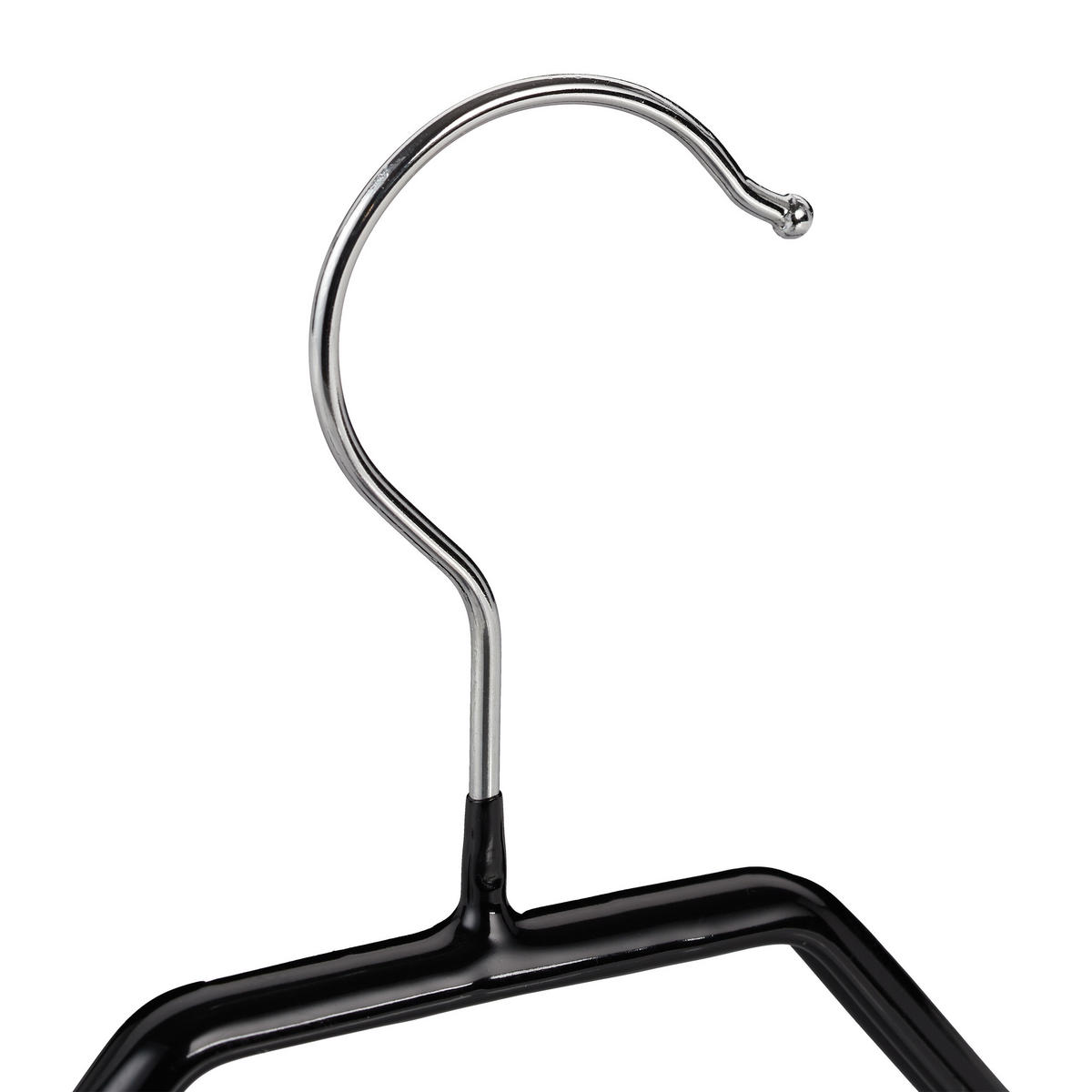 VEŠIAK na saka - čierna, kov/plast (41.5/22/3cm) - Relaxdays