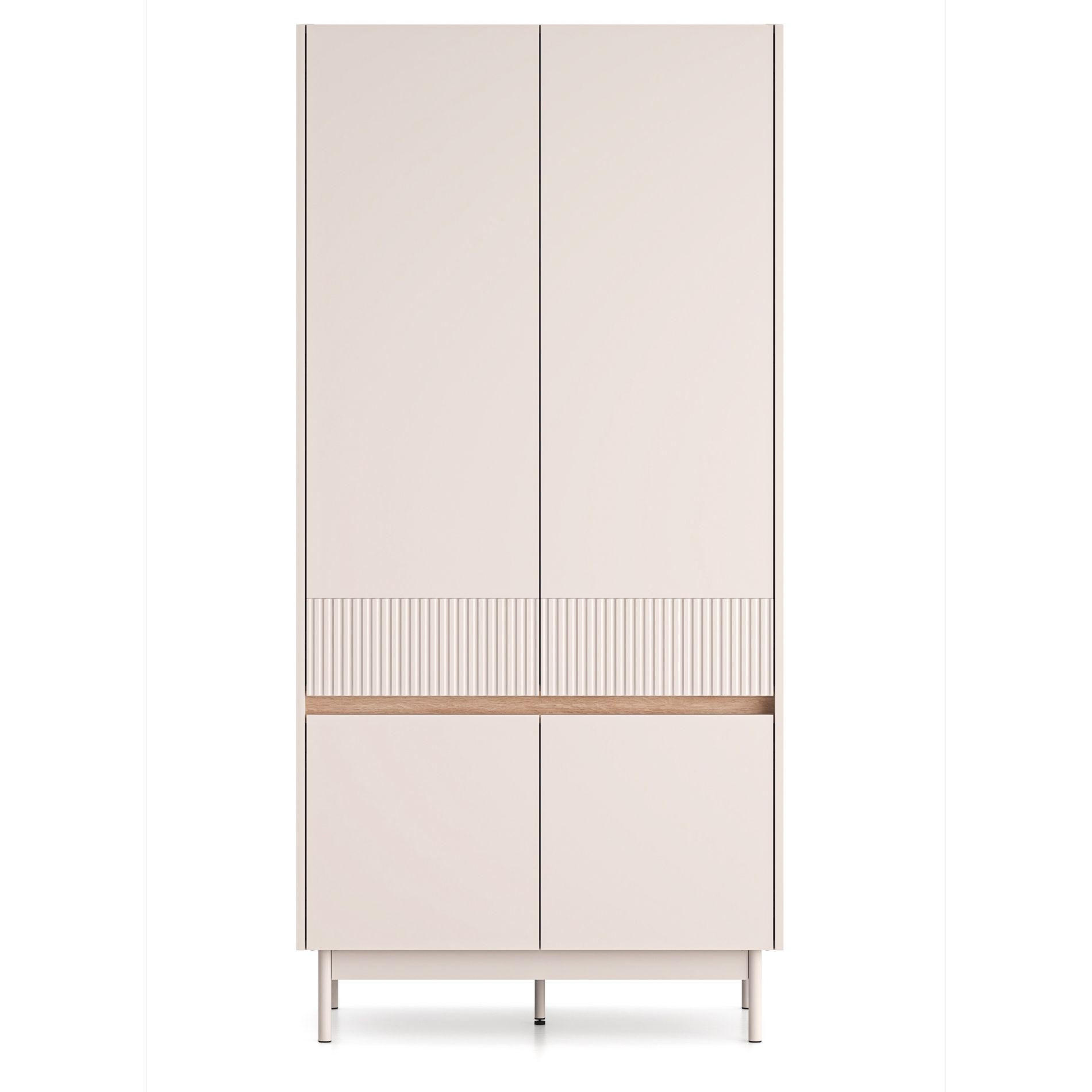 KLEIDERSCHRANK Dunea Kaschmirgrau/Eichenholzoptik 92 cm - Taupe/Beige, Holzwerkstoff (92/193/53cm) - Selsey