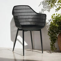 GARTENSTÜHLE MARGHERITA 4ER-SET - Schwarz, Textil (60/86/52cm) - IDIMEX