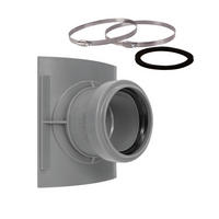 SATTEL-ABZWEIG DN 160x90 inklusive 2 Befestigungsschellen, W2 - Grau, Kunststoff (3/1/4.2cm) - Airfit