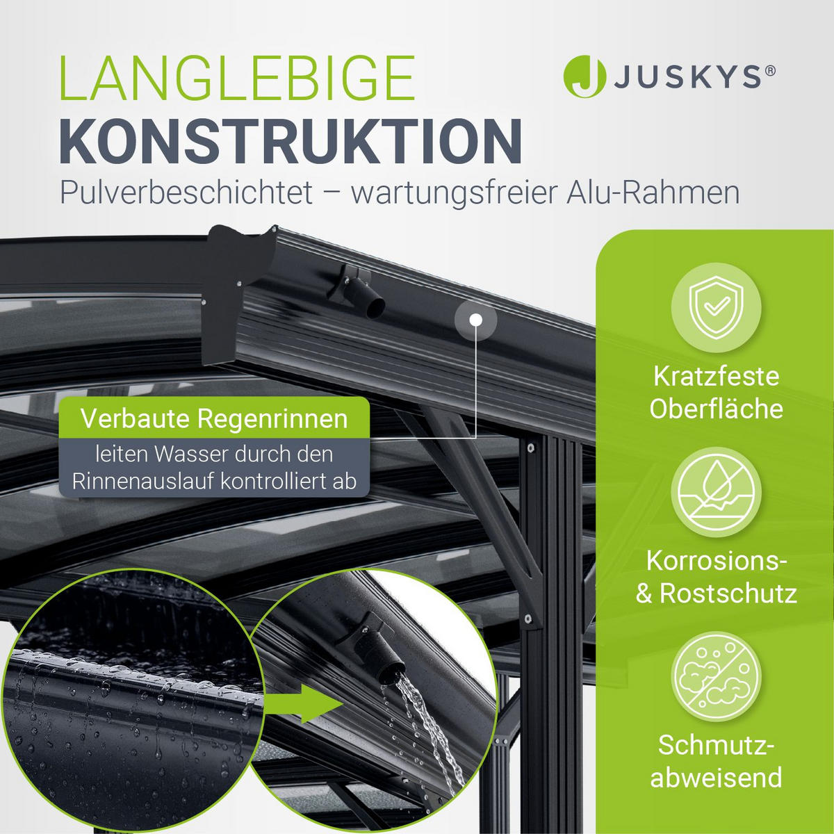 CARPORT mit Bogendach 5x3 m dunkelgrau - Dunkelgrau, Metall (302/233/505cm) - Juskys